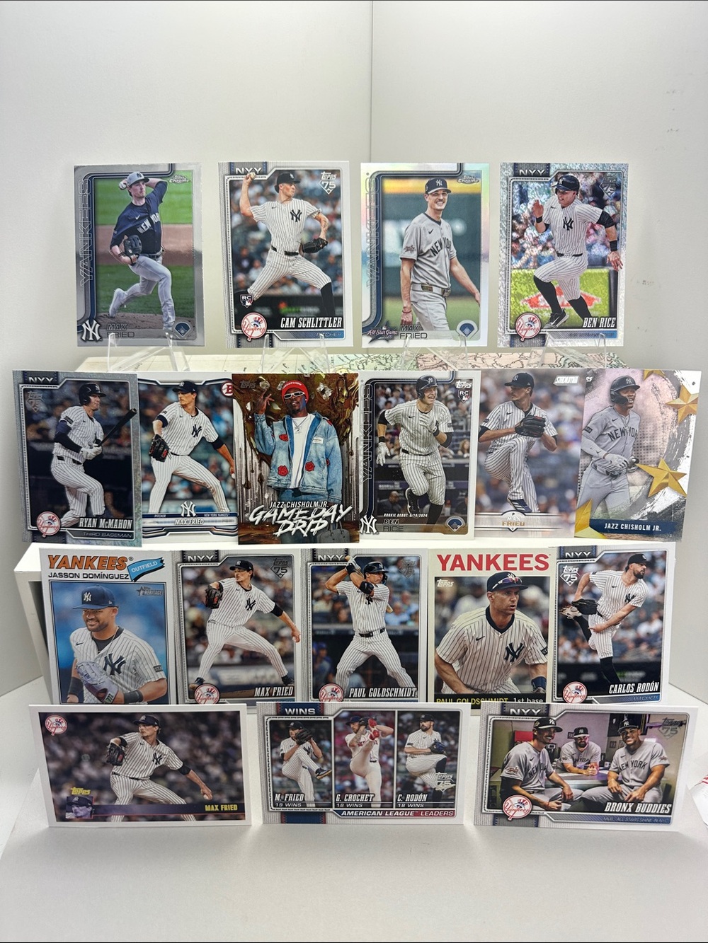 Max Fried +Cam Schlittler/Ben Rice rookies + McMahon/Goldschmidt/Rodon/Chisholm